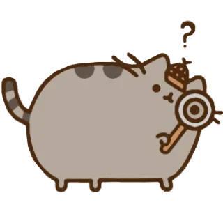 🔍 67009881 Pusheen 고양이, Pusheen, 탐정, 물음표, 귀여운, 스티커 telegram sticker