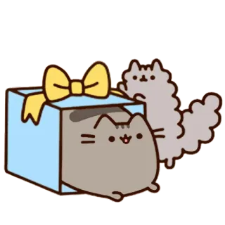 🎁 af768c8f Pusheen 고양이, 푸신, 만화, 스티커, 선물, 귀여운, 선물 telegram sticker