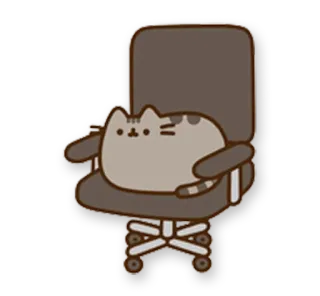 😐 3ea2f46d Pusheen gato, pusheen, adesivo, desenho animado, cadeira de escritório, fofo telegram sticker