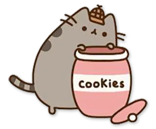 🍪 db0b4435 Pusheen cookies gato, biscoitos, comida, fofo, kawaii telegram sticker