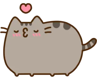 😘 5b76869c Pusheen кот, любовь, каваий, милый, поцелуй whatsapp sticker