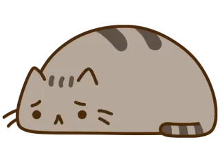 😥 73f686e3 Pusheen кот, грустный, милый, мультик, серый whatsapp sticker