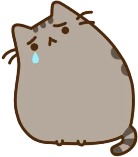 😢 b0fde30f Pusheen кот, грустный, плачет, Пушин, эмодзи whatsapp sticker