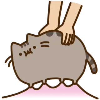 😬 cecb71e1 Pusheen кот, массаж, питомец, милый, мультфильм whatsapp sticker
