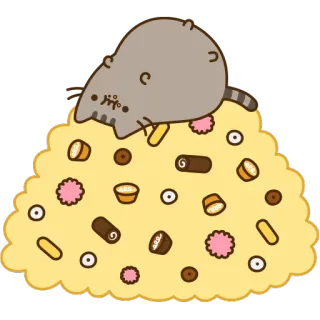 🍽 0f94bae5 Pusheen cat, pusheen, cute, kawaii, food, dessert telegram sticker