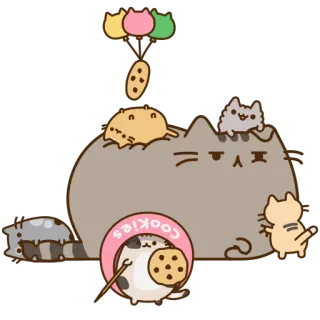 😒 3282a529 Pusheen COOKIES pusheen, cat, cookie, kawaii, cute telegram sticker