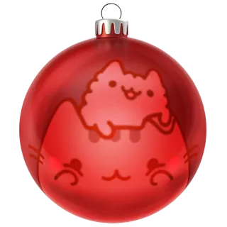 😊 cd402f0d Christmas, ornament, cat, cute, kawaii, red, festive telegram sticker
