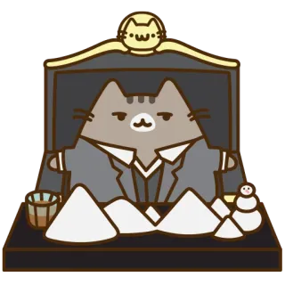 😏 f45a4601 Pusheen cat, cute, cartoon, Pusheen, office, desk telegram sticker