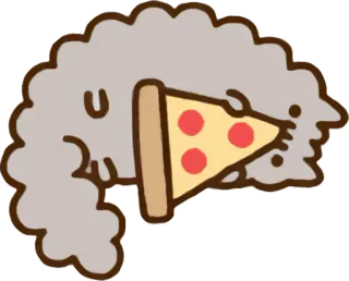 🍕 4a5f9584 Pusheen แมว, พิซซ่า, อาหาร, การ์ตูน, Pusheen whatsapp sticker