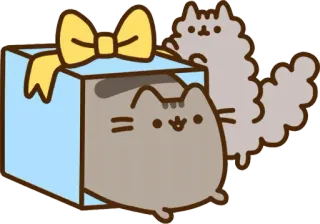 🎁 55e0459b Pusheen pusheen, แมว, ของขวัญ, น่ารัก, สติกเกอร์ whatsapp sticker