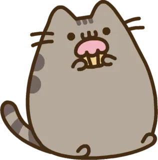 🍩 72b6da7c Pusheen แมว, น่ารัก, Pusheen, คัพเค้ก, การ์ตูน whatsapp sticker