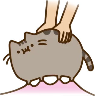 🛏 a04fb752 Pusheen แมว, พุชชีน, น่ารัก, นวด, ผ่อนคลาย whatsapp sticker