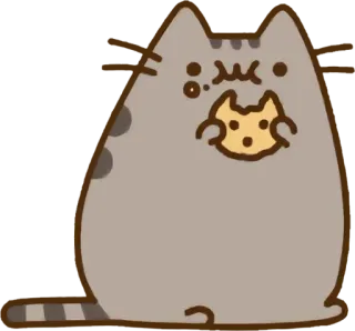 🍪 a97e916f Pusheen แมว, น่ารัก, Pusheen, สติกเกอร์, การ์ตูน, คุกกี้ whatsapp sticker