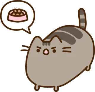😠 b701d483 Pusheen แมว, พุชชีน, อาหาร, การ์ตูน, สัตว์ whatsapp sticker