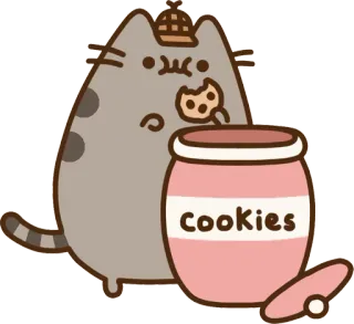 🍪 cbb0f484 Pusheen Cookies แมว, คุกกี้, อาหาร, ของหวาน, น่ารัก, Pusheen whatsapp sticker