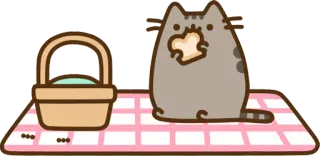 🍱 d2e3bdcd Pusheen แมว, พุชชีน, ปิกนิก, น่ารัก whatsapp sticker