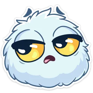 😒 657d28bd soffice, assonnato, cartone animato, pigro, stanco, peloso telegram sticker