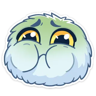 🤢 e71d795b soffice, carino, cartone animato, emoji, triste, preoccupato, batuffolo, kawaii telegram sticker