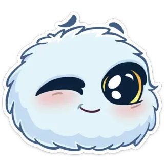 😉 d76edc11 poro, fofo, fofo, piscando, animal telegram sticker