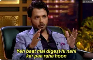 🤨 4e052d21 Yeh baat mai digest hi nahi kar paa raha hoon Indiano, homem, chateado, citação, resumo, hindi, preocupação whatsapp sticker