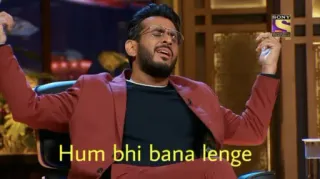 😏 96126a83 Hum bhi bana lenge indiano, pessoa, homem, tv, shark tank, índia, expressão whatsapp sticker
