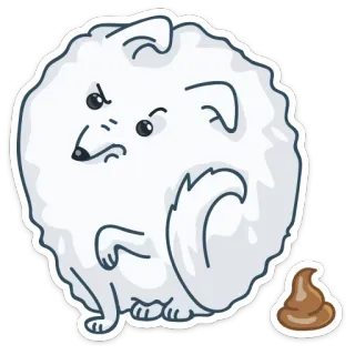 💩 195e88e7 perro, lindo, cachorro, enojado, caca, mascota, animal, pegatina telegram sticker