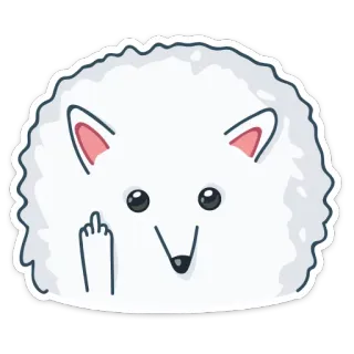 🖕 4e4e3089 animal, dedo corazón, ofensivo, dibujo animado, pegatina, lindo, divertido telegram sticker