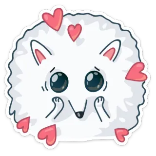 😍 9389e7d6 erizo, lindo, animal, dibujos animados, corazones, kawaii telegram sticker
