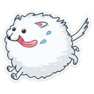 🐕 eec87a0c perro, lindo, esponjoso, cachorro, dibujos animados, pomerania telegram sticker