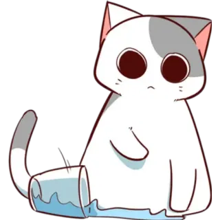 💦 033abed7 猫, 牛奶洒了, 可爱, 卡通, 贴纸, 动漫 telegram sticker