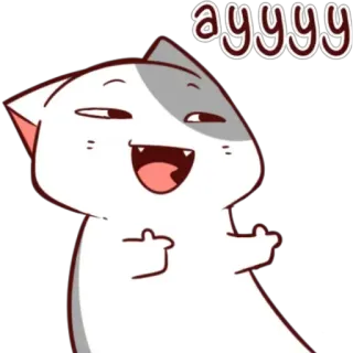 🤙 08e83c27 ayyyy 猫, 卡通, 冒犯, 中指, 手势 telegram sticker