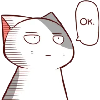 🙃 618241cb OK. 猫, 好的, 表情包, 贴纸, 动物, 可爱 telegram sticker