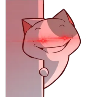😈 b4b03c6f 猫, 表情包, 恐怖, 眼睛, 卡通, 动画, 贴纸 telegram sticker