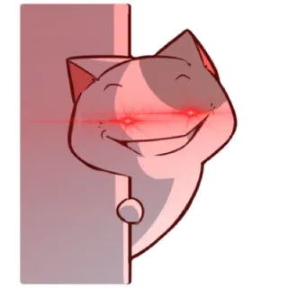 👹 26284773 chat, suffisant, mème, dessin animé, regardant, souriant, effrayant whatsapp sticker