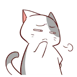 🤔 9356dd01 chat, pensif, incertain, douteux, chat dessin animé, mignon whatsapp sticker