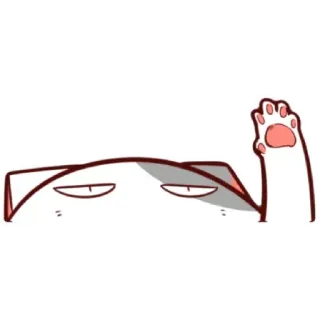 ✋ b6877174 chat, animal, dessin animé, autocollant, chat blanc, patte qui dit bonjour whatsapp sticker
