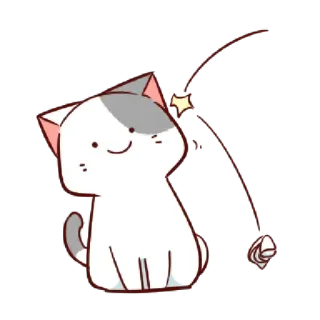 🙂 e376f57d chat, mignon, animal, chaton, joueur, papier, dessin animé, adorable whatsapp sticker