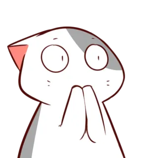 😦 03097e7f 猫, 恳求, 乞求, 可爱, 卡通, 动漫, 眼睛 telegram sticker