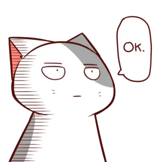 🆗 cd307255 OK. 猫, 好的, 表情包, 搞笑, 动物 telegram sticker