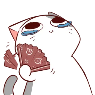 🤧 96a42f58 고양이, 팬, 울음, 귀여운, 만화, 스티커 telegram sticker