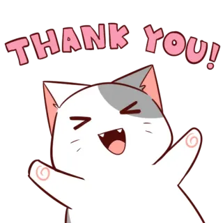 🙏 a27ed043 Thank you! 감사합니다, 고양이, 귀여운, 감사, 사랑스러운, 긍정적, 표현, 감사함 telegram sticker