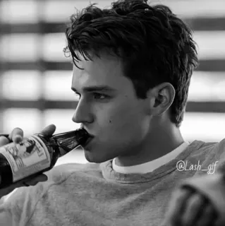 ▪️ 27236d1a @Lash_gif homem, bebendo, garrafa, cerveja, álcool telegram sticker