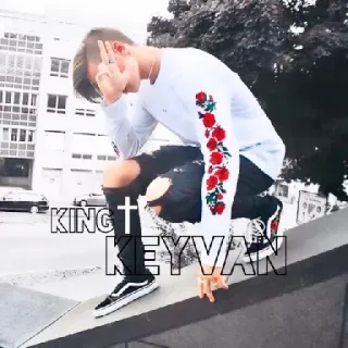 👑 46a17624 KING KEYVAN pessoa, retrato, adolescente, jovem, Keyvan telegram sticker