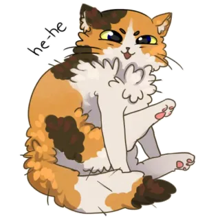 😈 36dd37e8 he-he แมว, แมวสามสี, สัตว์, น่ารัก, สัตว์เลี้ยง, การ์ตูน telegram sticker