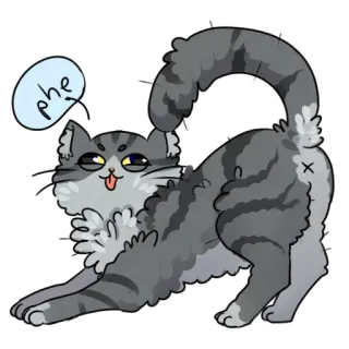 😝 5a01417c phe แมว, สัตว์, สติกเกอร์, สีเทา, ขี้เล่น, การ์ตูน telegram sticker