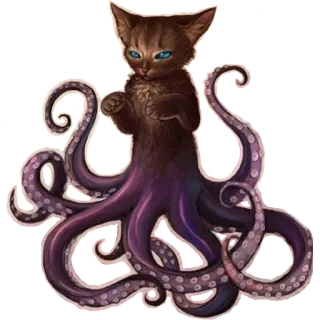 🐙 36371304 gato, pulpo, híbrido, monstruo, fantasía, animal telegram sticker
