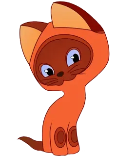 ☺️ 9c38c1fa gato, gatito, dibujo animado, lindo, animal, ilustración, naranja, marrón telegram sticker