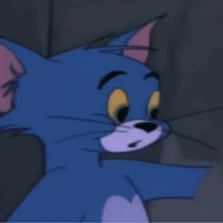 😈 d70ddca7 Tom Cat Tom and Jerry Cartoon, Katze, Animiert, Lustig, Ausdruck, Geschockt telegram sticker