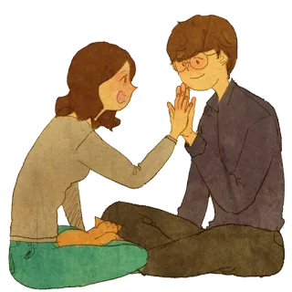 👫 7b7922c8 coppia, amore, carino, gatto, arte, illustrazione telegram sticker