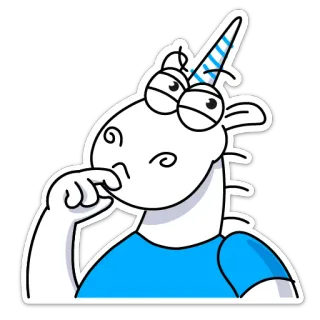🤔 0ca321cb unicorn, cartoon, sticker, blue, animal, magical, mythical telegram sticker